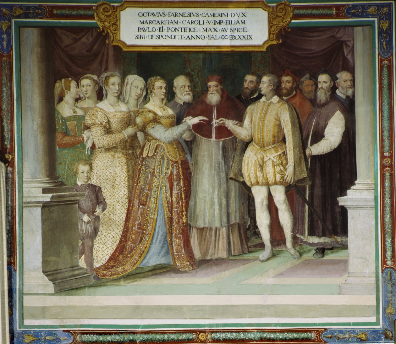 Die Hochzeit von Ottavio Farnese und Margarete von Österreich, Villa Farnese, Caprarola, Italien von Taddeo Zuccari