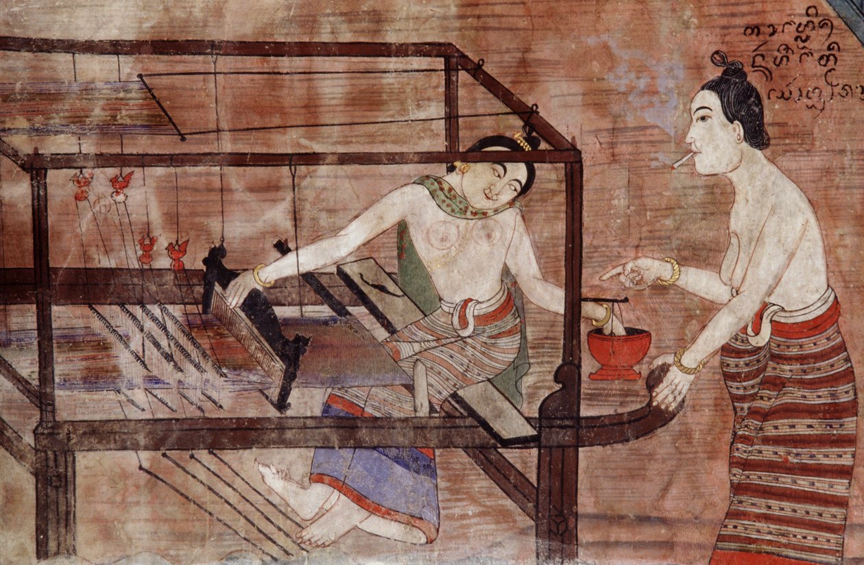 Frauen beim Weben von Thai School
