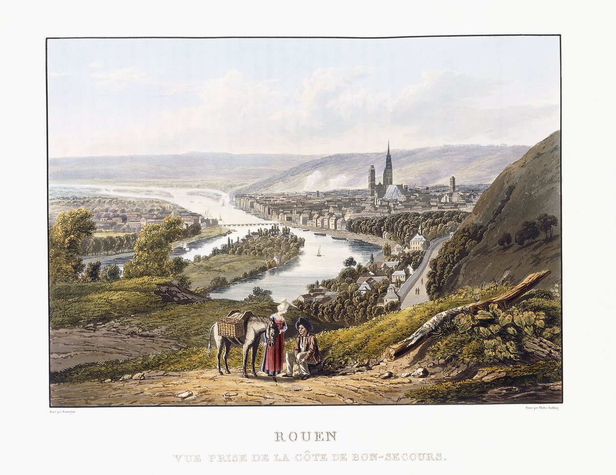 Rouen, gesehen von Bon-Secours, 1823-1826 von Thales Fielding