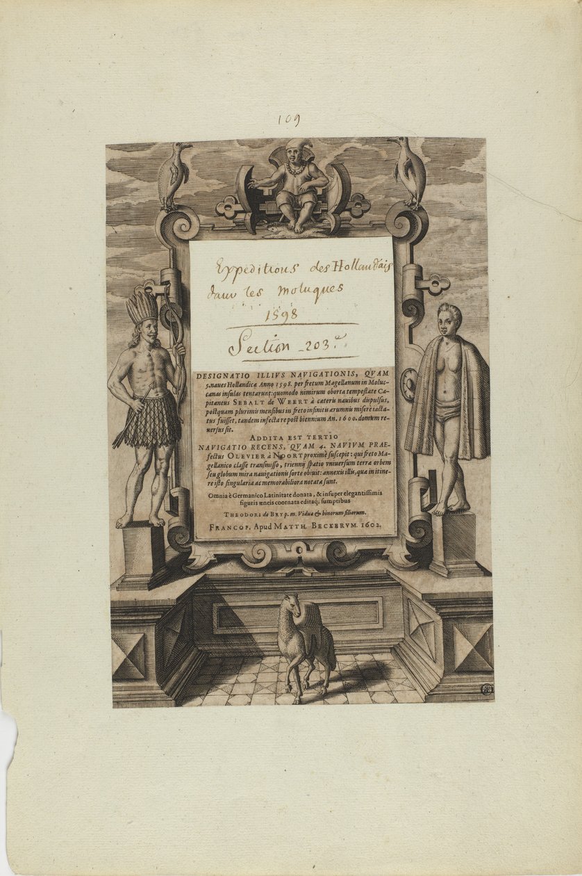 (Titelseite) (aus dem Buch, Americae) von Theodor de Bry