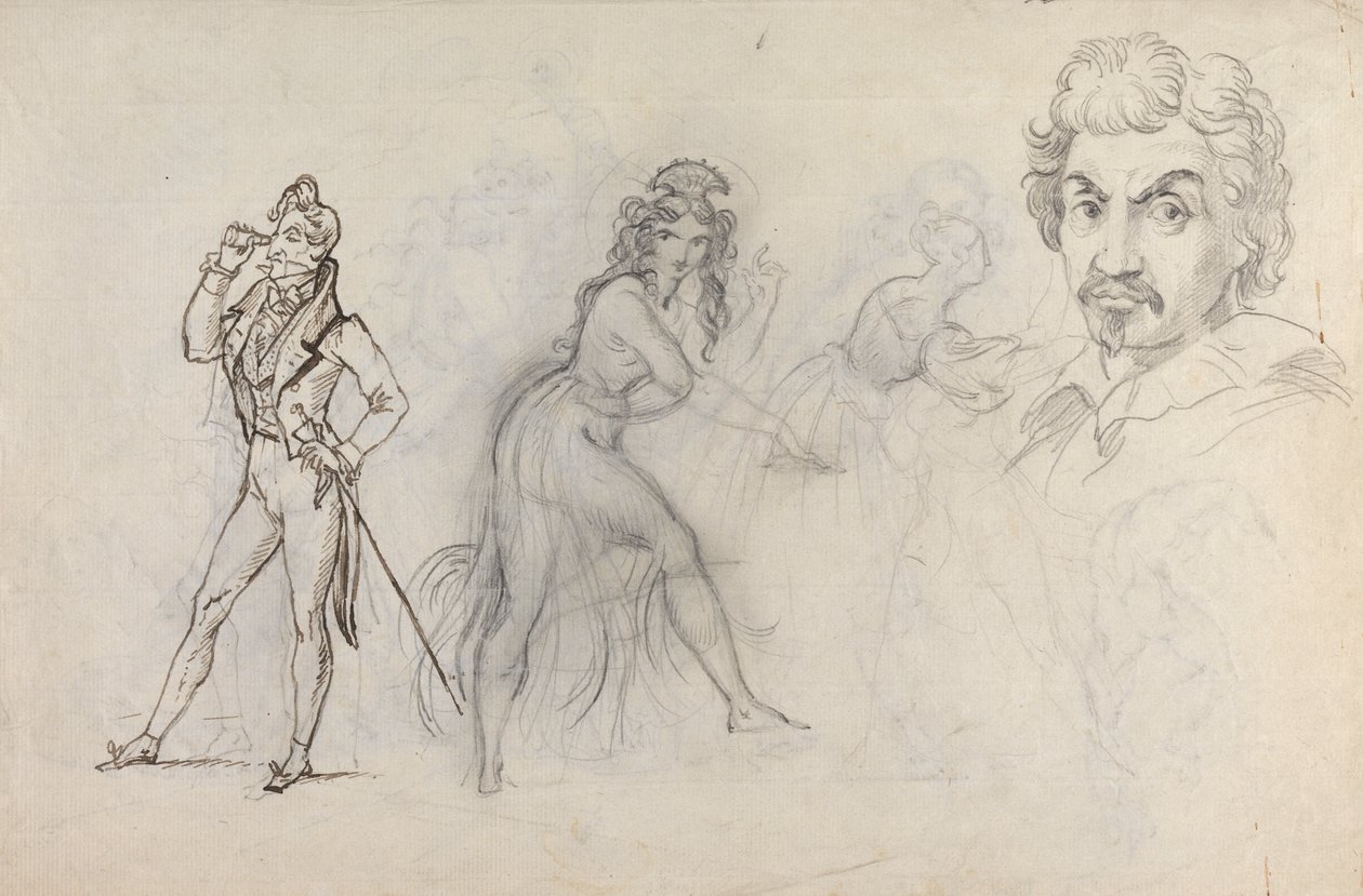 Blatt mit Skizzen von Theodor von Holst