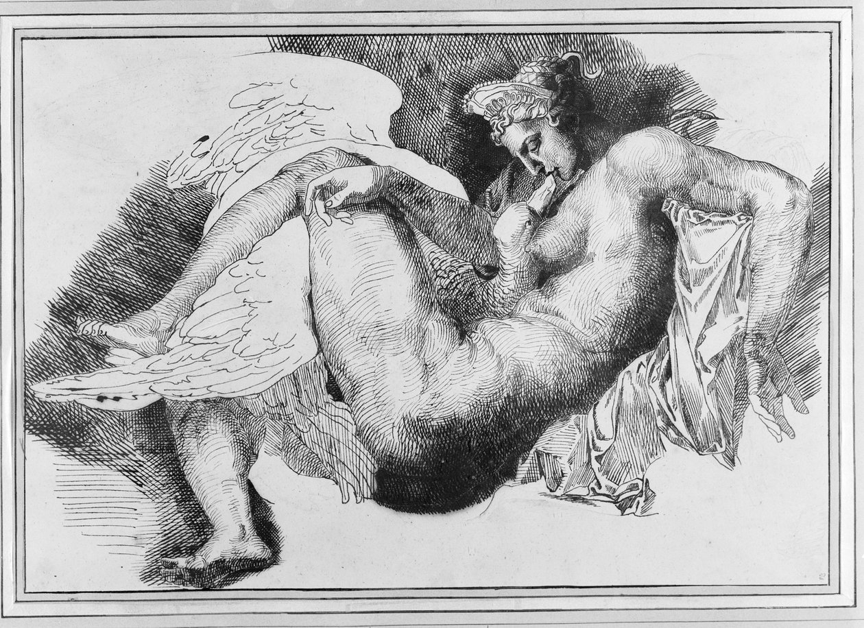 Leda, nach einer Zeichnung von Michelangelo Buonarroti (1475-1564), 1822 von Theodore Gericault