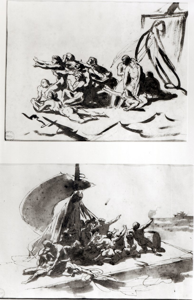 Zwei Skizzen für Das Floß der Medusa, um 1819 von Theodore Gericault