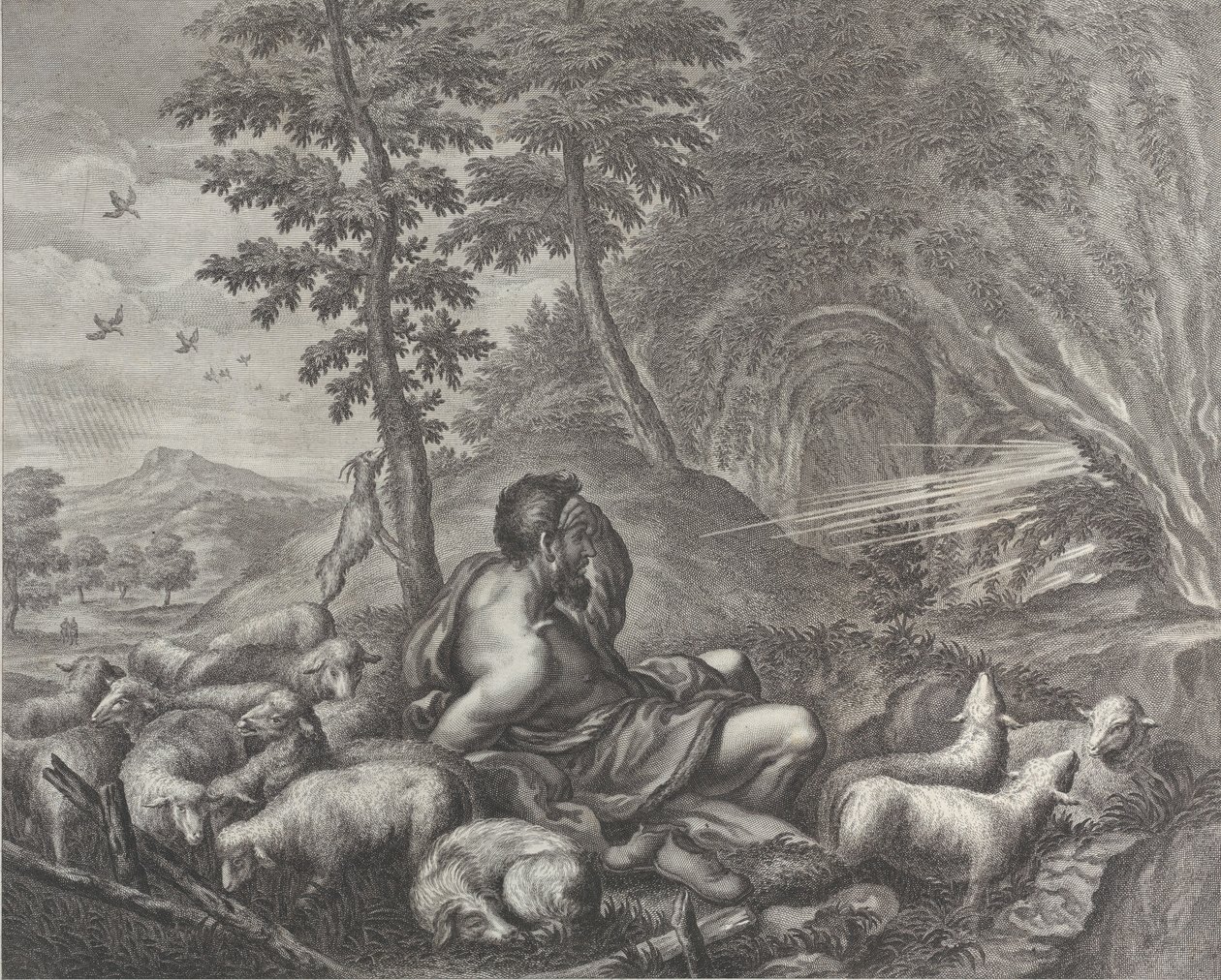 Jakob bewacht Labans Herde von Theodore Cruger