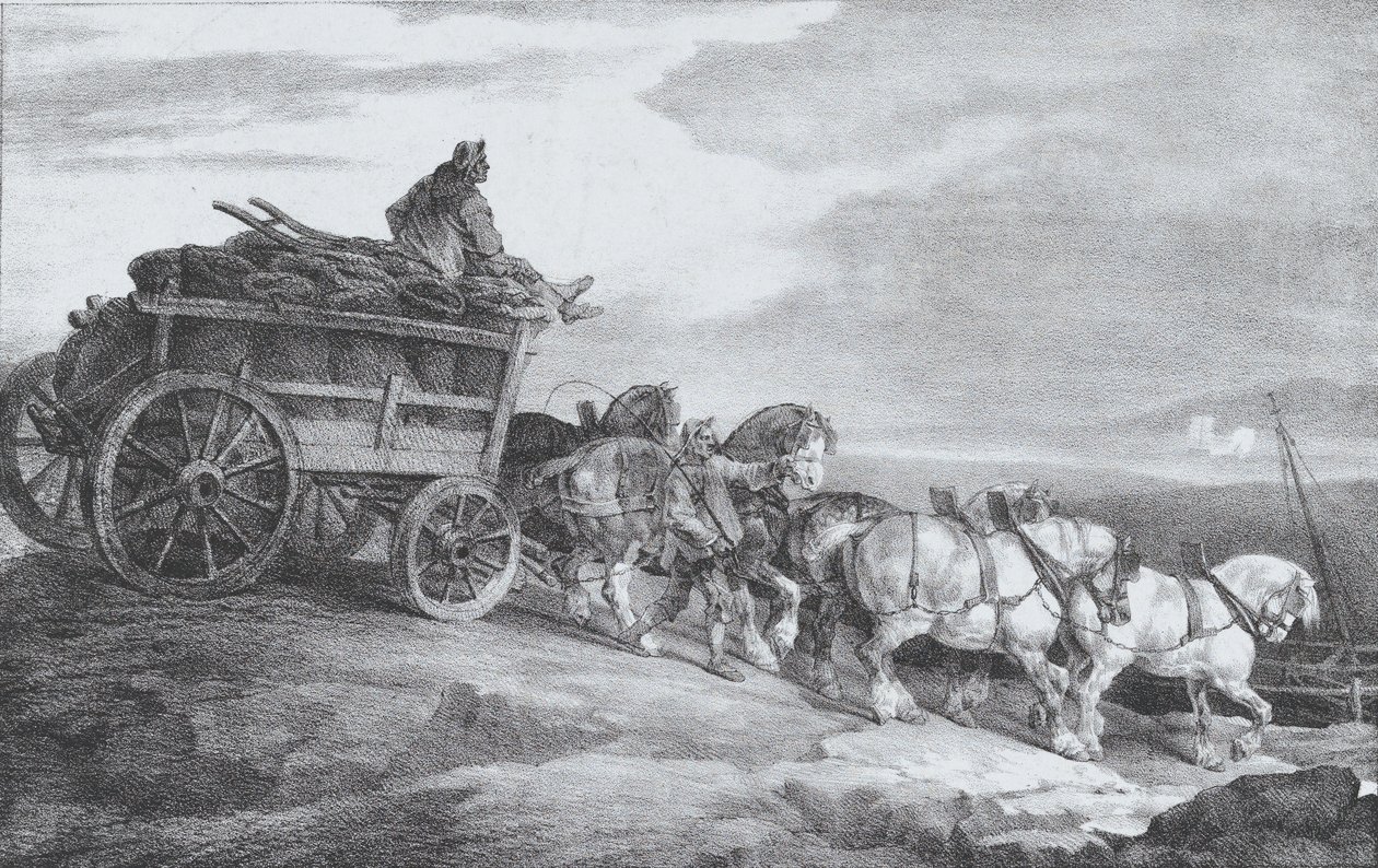 Der Kohlenwagen von Theodore Gericault