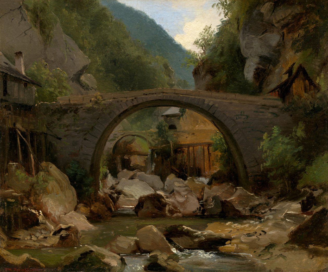 Bergbach in der Auvergne von Theodore Rousseau