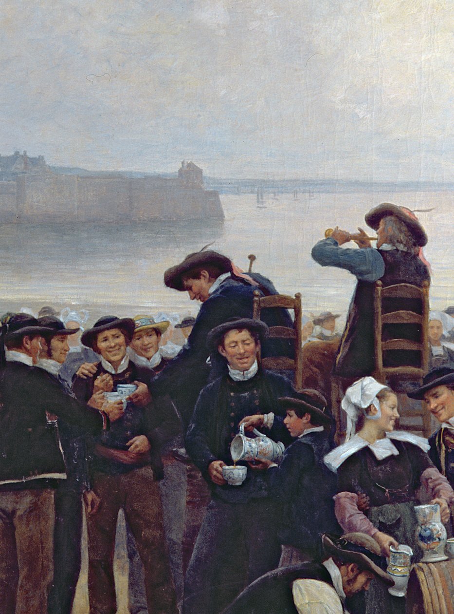 Die Vergebung in der Bretagne (Detail) von Theophile Louis Deyrolle