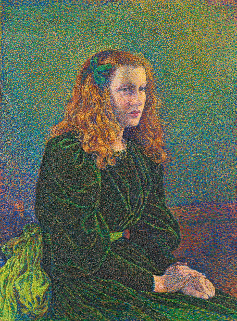 Junge Frau im grünen Kleid von Théo van Rysselberghe