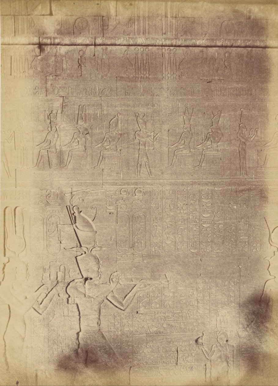 (Detail der Hieroglypheninschriften (wahrscheinlich des Tempels von Edfu)) von Théodule Devéria
