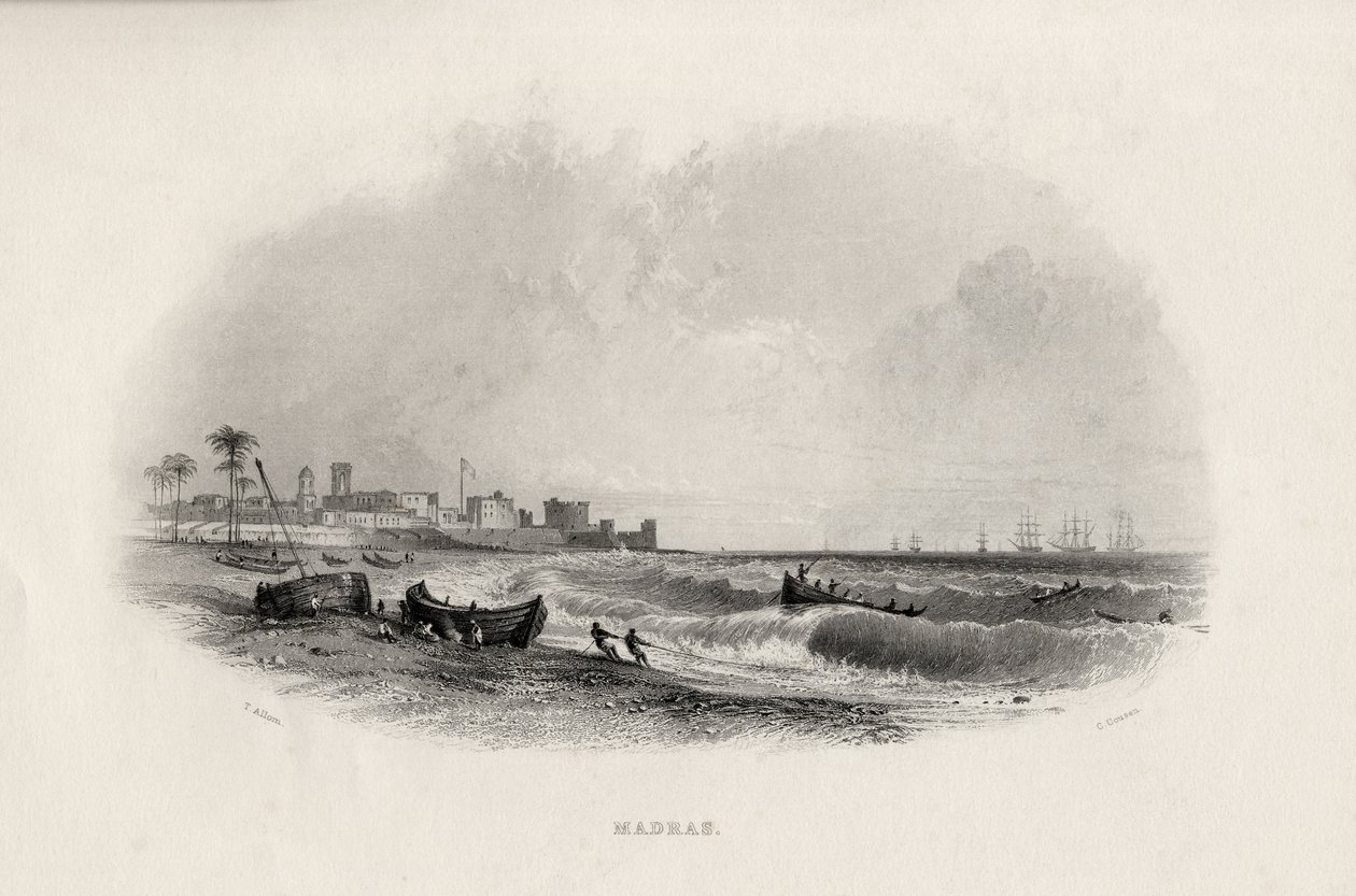 Madras, Indien, graviert von Charles Cousen (1815-89) von Thomas Allom