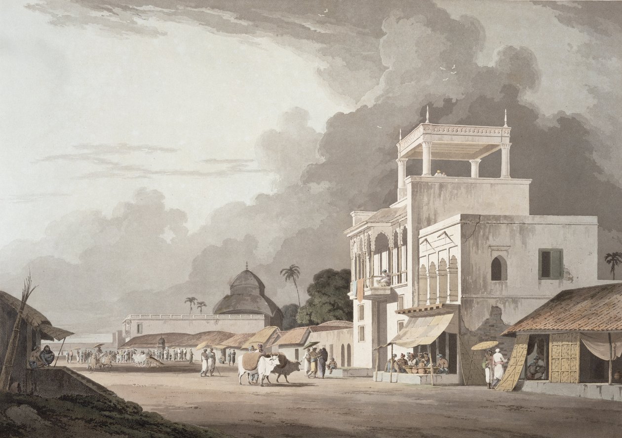 Ansicht der Chitpore Road, Kalkutta, Platte II aus 