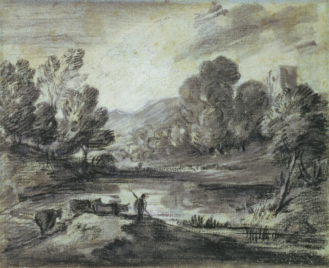 Eine hügelige Landschaft, ca. 1775-80 von Thomas Gainsborough