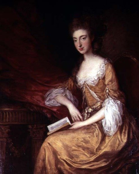 Porträt einer Dame mit einem Buch von Thomas Gainsborough