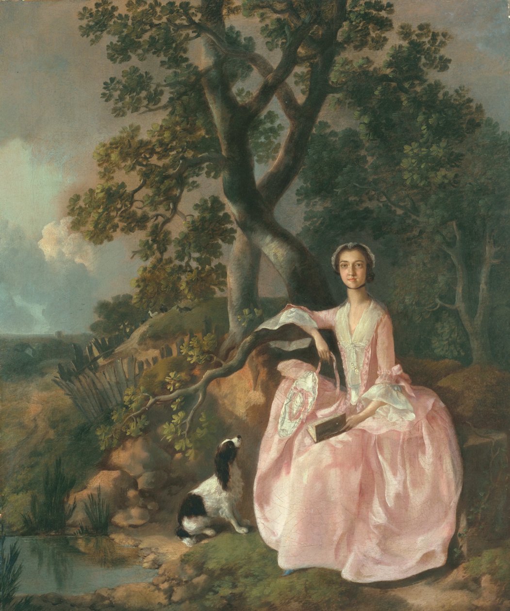 Frau mit einem Spaniel, ca. 1749 von Thomas Gainsborough