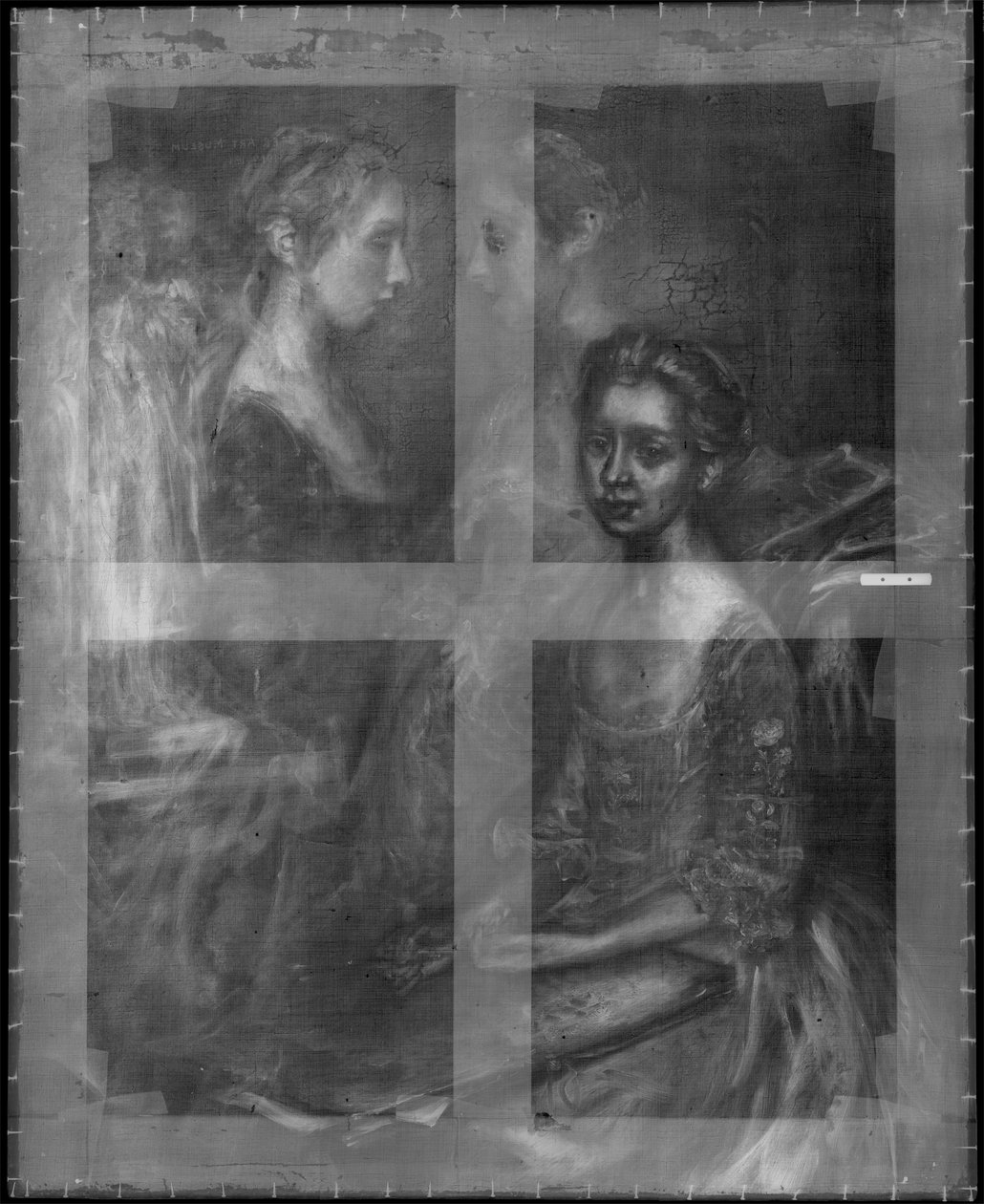 Röntgenbild des Porträts der Töchter des Künstlers, um 1763-64 von Thomas Gainsborough