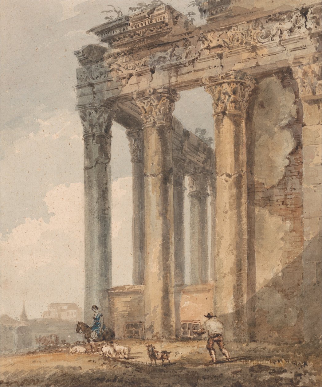 Tempel des Antonius und der Faustina von Thomas Girtin