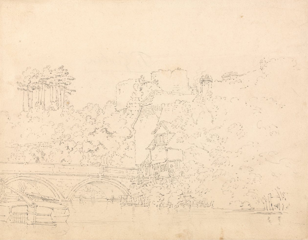 Tonbridge Brücke und Schloss, Kent von Thomas Girtin