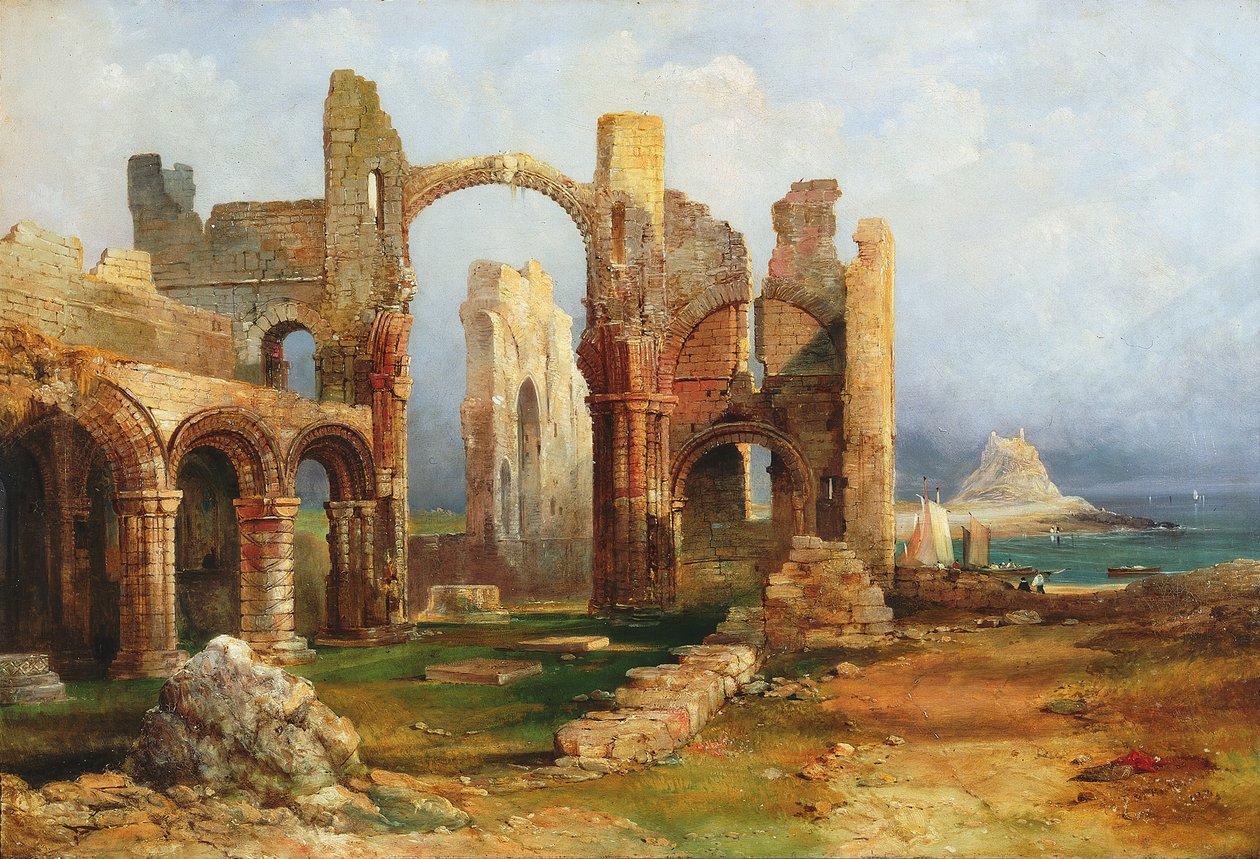 Lindisfarne Priory, ca. 1837 von Thomas Miles Richardson