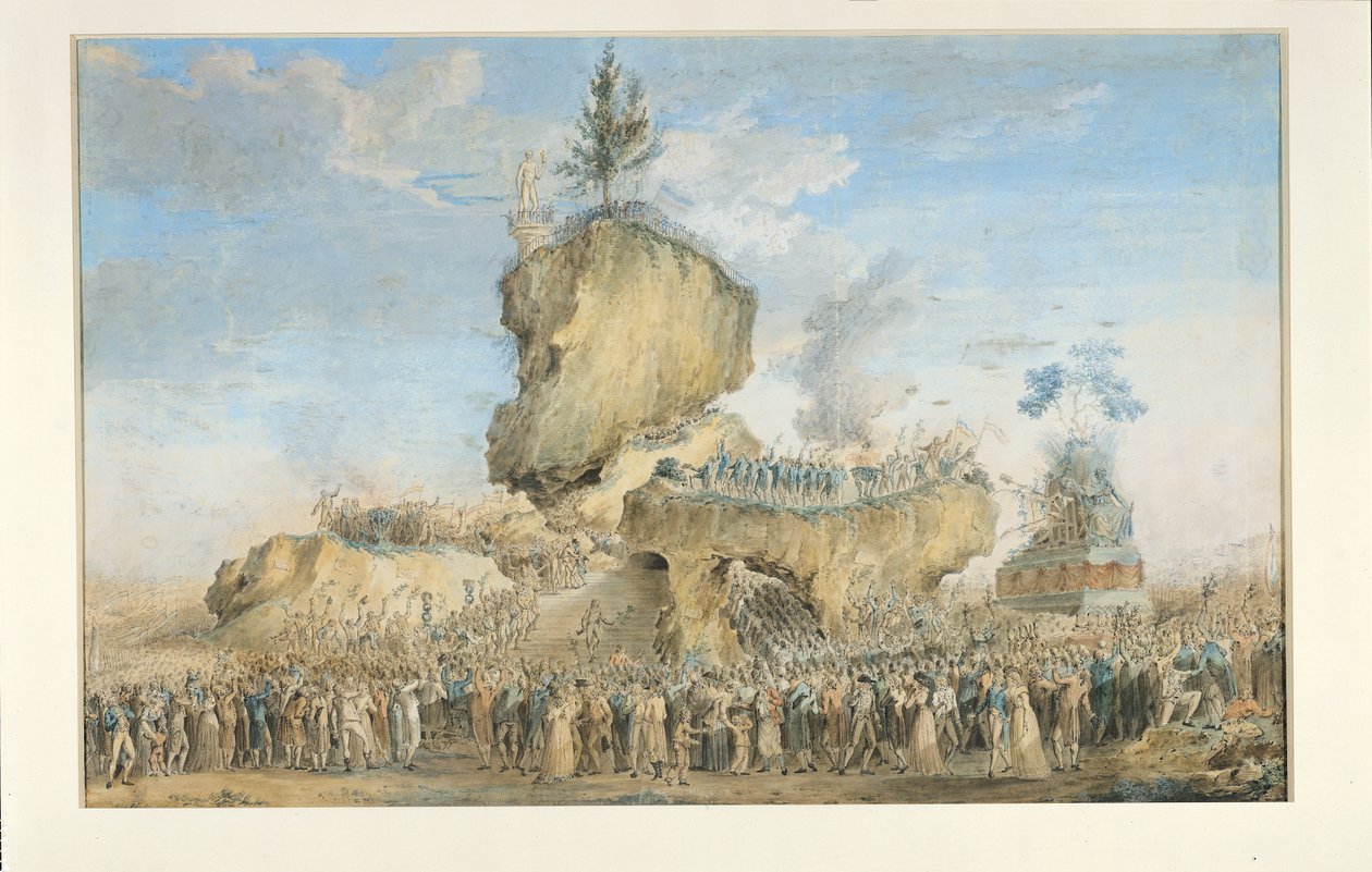 Fest des Höchsten Wesens auf dem Champs-de-Mars, 20. Priarial An II (8. Juni 1794) von Thomas Naudet