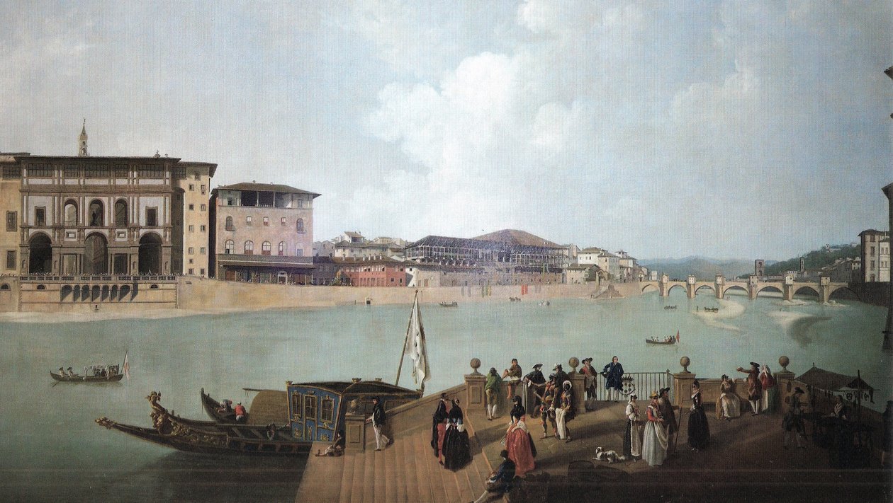 Blick auf Florenz vom Arno während der Karnevalszeit von Thomas Patch