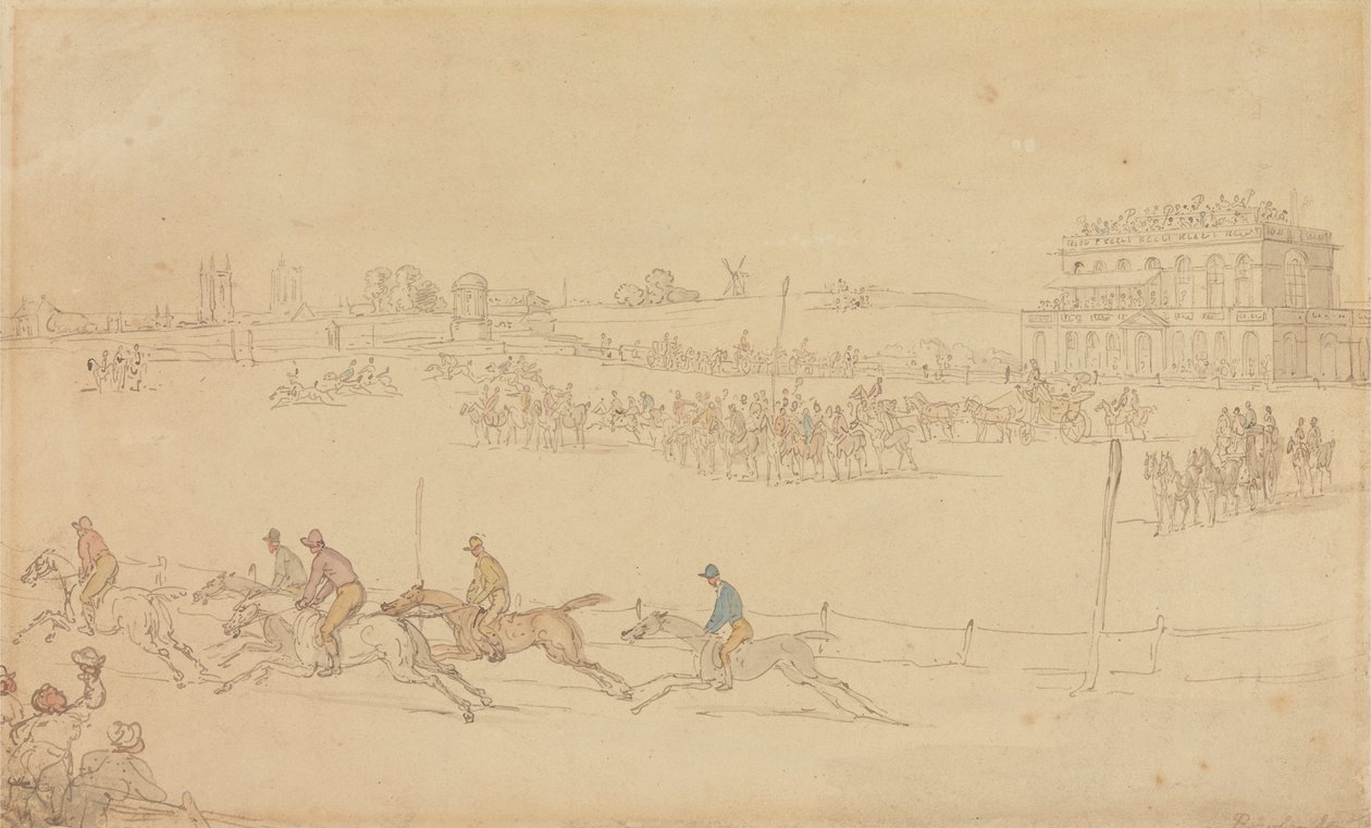 Ein Rennen auf dem Knavesmire in York von Thomas Rowlandson