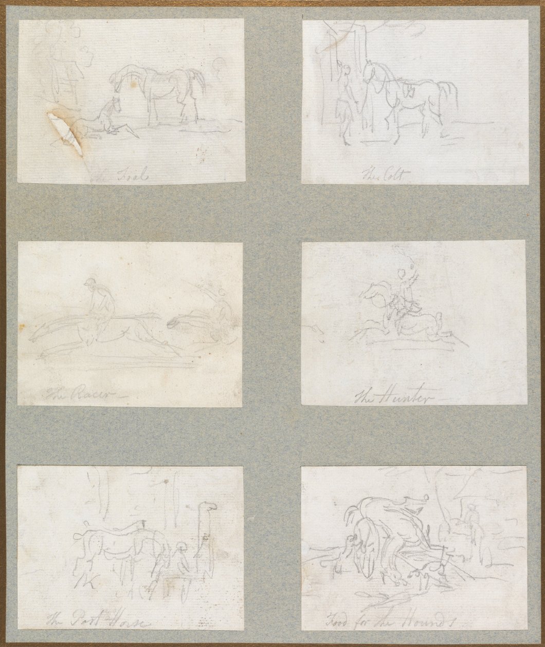 Die Lebensphasen des Pferdes - Das Fohlen, Das Füllen, Der Rennpferd, Der Jäger, Das Postpferd, Futter für die Hunde von Thomas Rowlandson