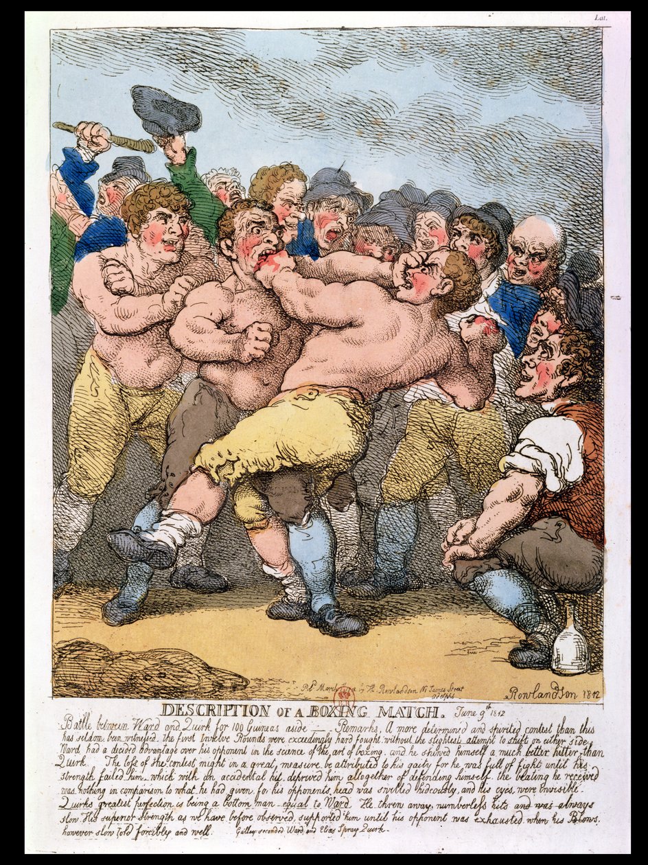Beschreibung eines Boxkampfes, 1812 von Thomas Rowlandson