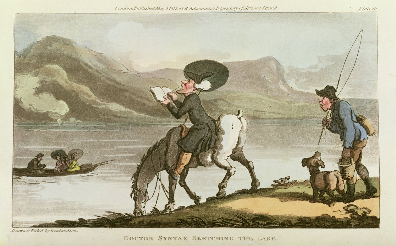 Dr. Syntax zeichnet den See von Thomas Rowlandson