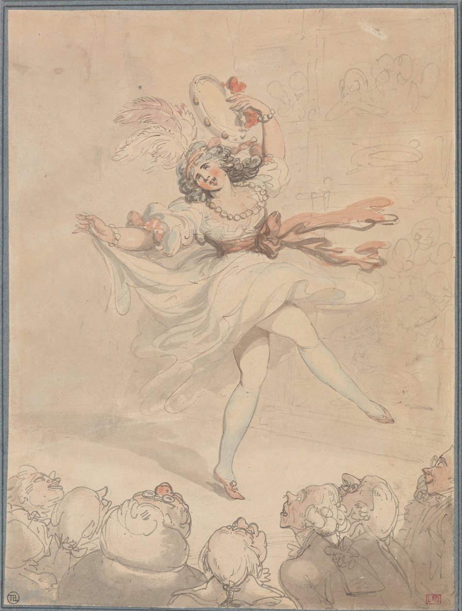 Tänzerin mit Tamburin von Thomas Rowlandson