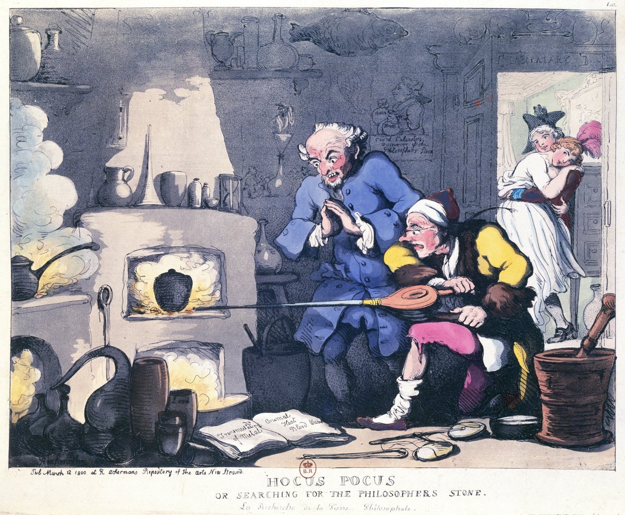 Hokuspokus oder Suche nach dem Stein der Weisen, veröffentlicht im März 1800 von Thomas Rowlandson