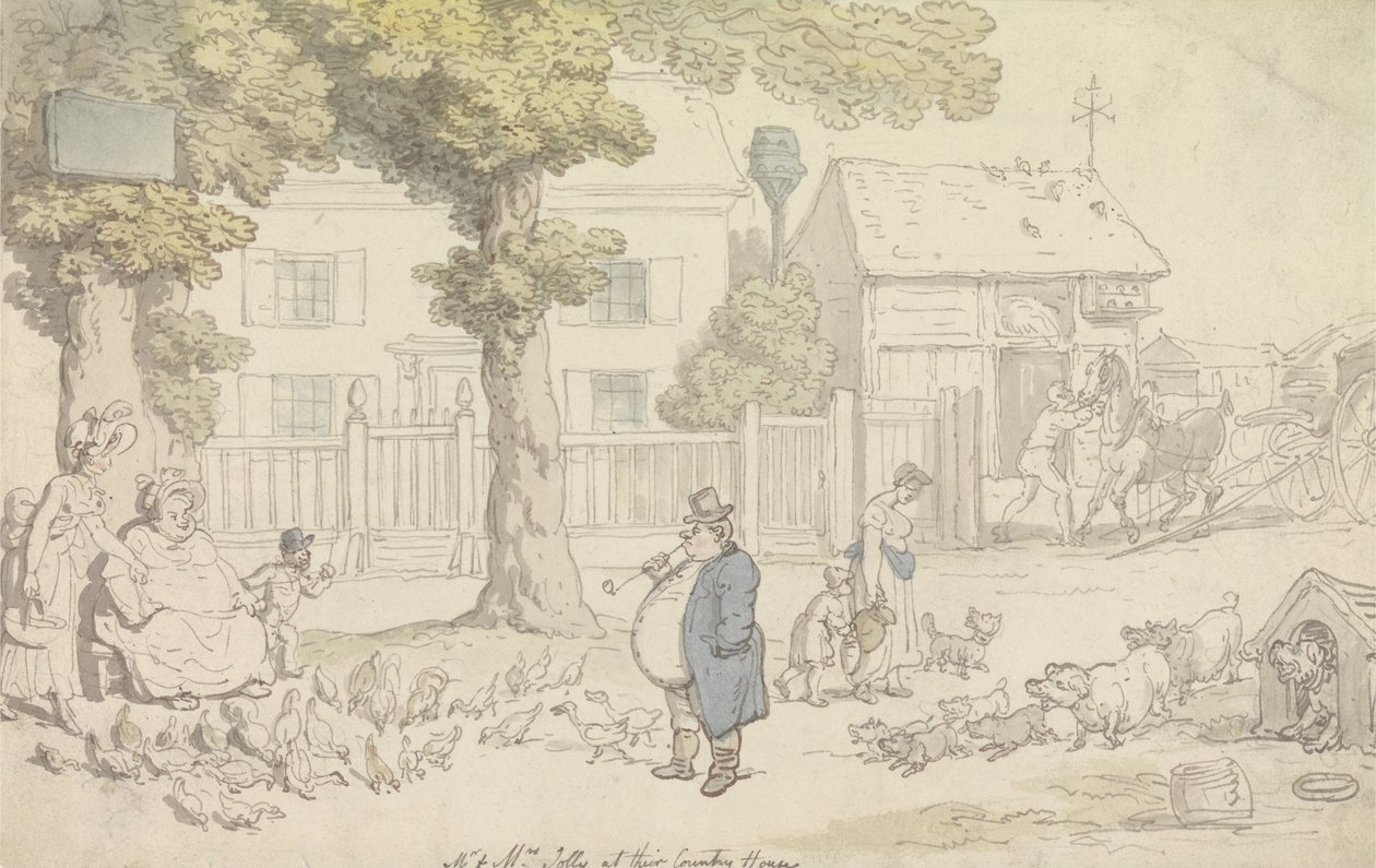 Herr und Frau Jolly in ihrem Landhaus von Thomas Rowlandson