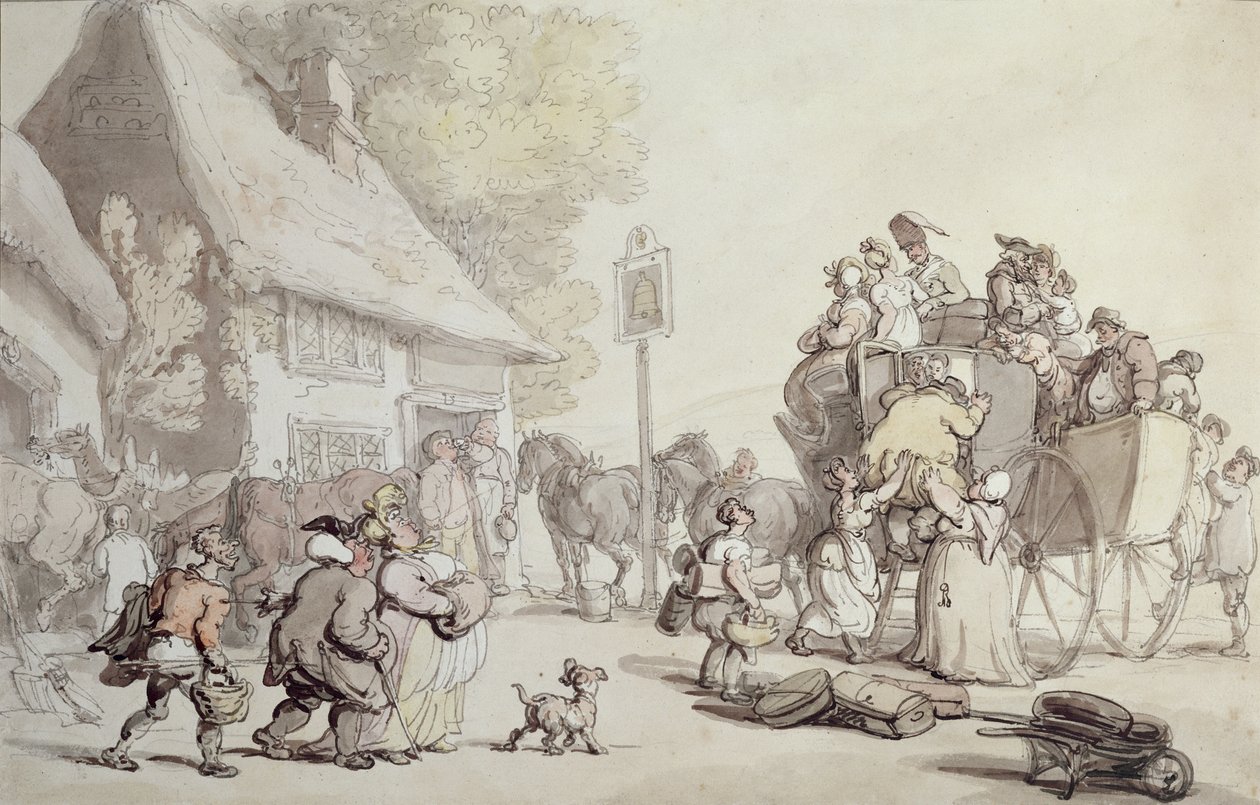 Vor dem Gasthaus von Thomas Rowlandson