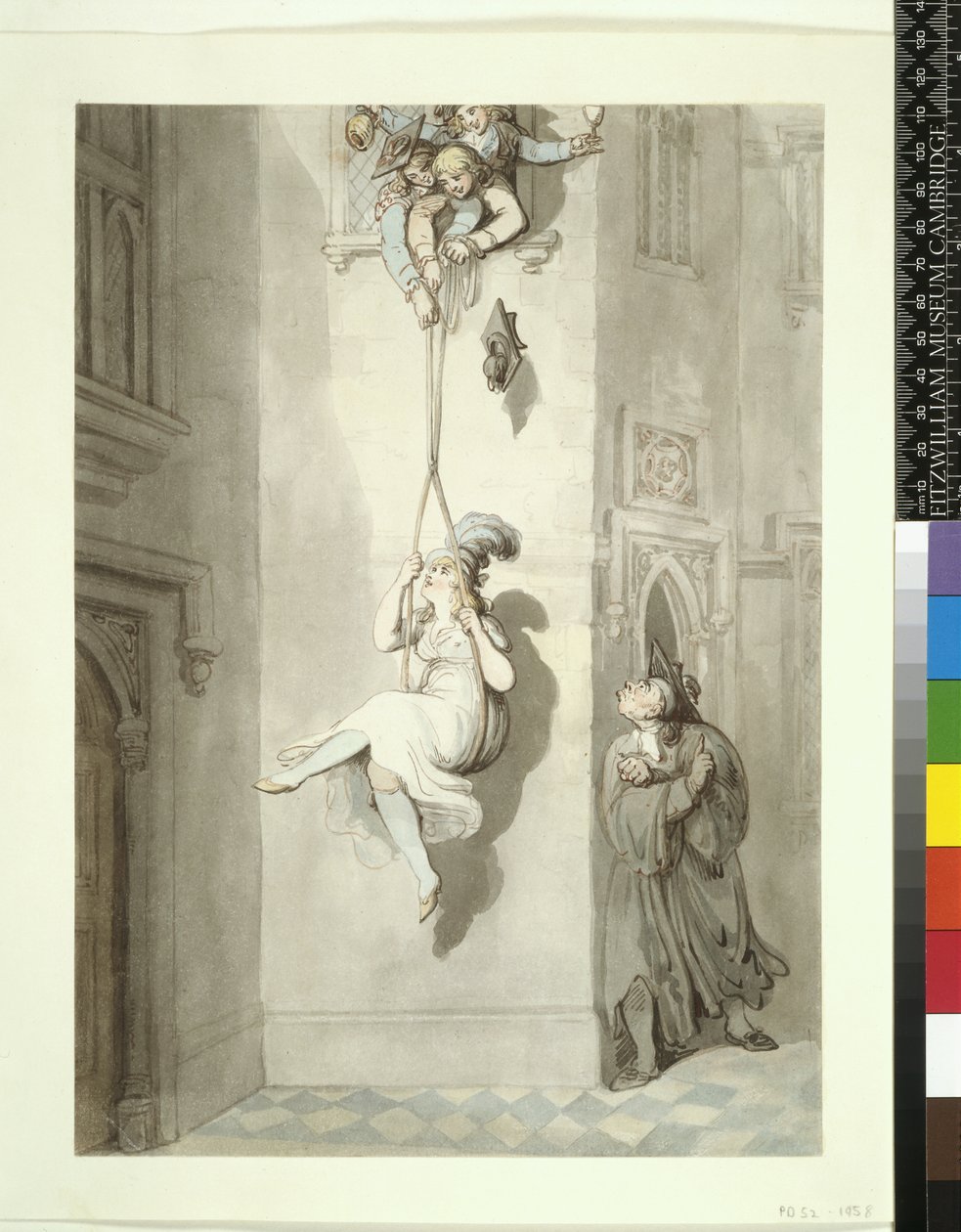 PD.52-1958 Ein alter Universitätsstreich, eine Dame einschmuggeln von Thomas Rowlandson