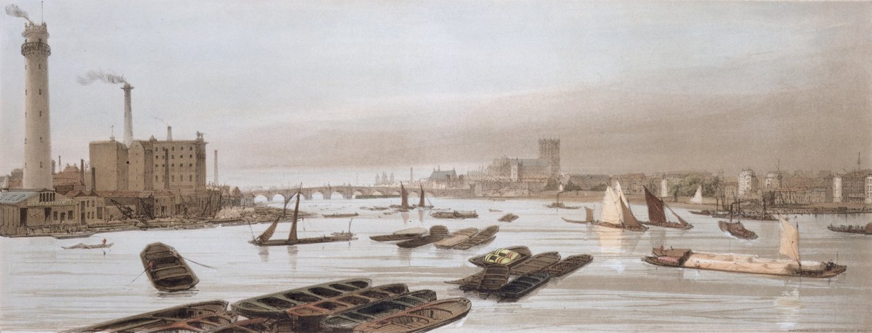 Westminster von der Waterloo Bridge, mit dem Schießturm, aus 