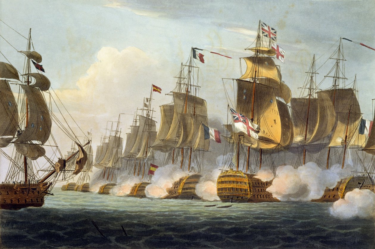 Schlacht von Trafalgar, 21. Oktober 1805 von Thomas Whitcombe