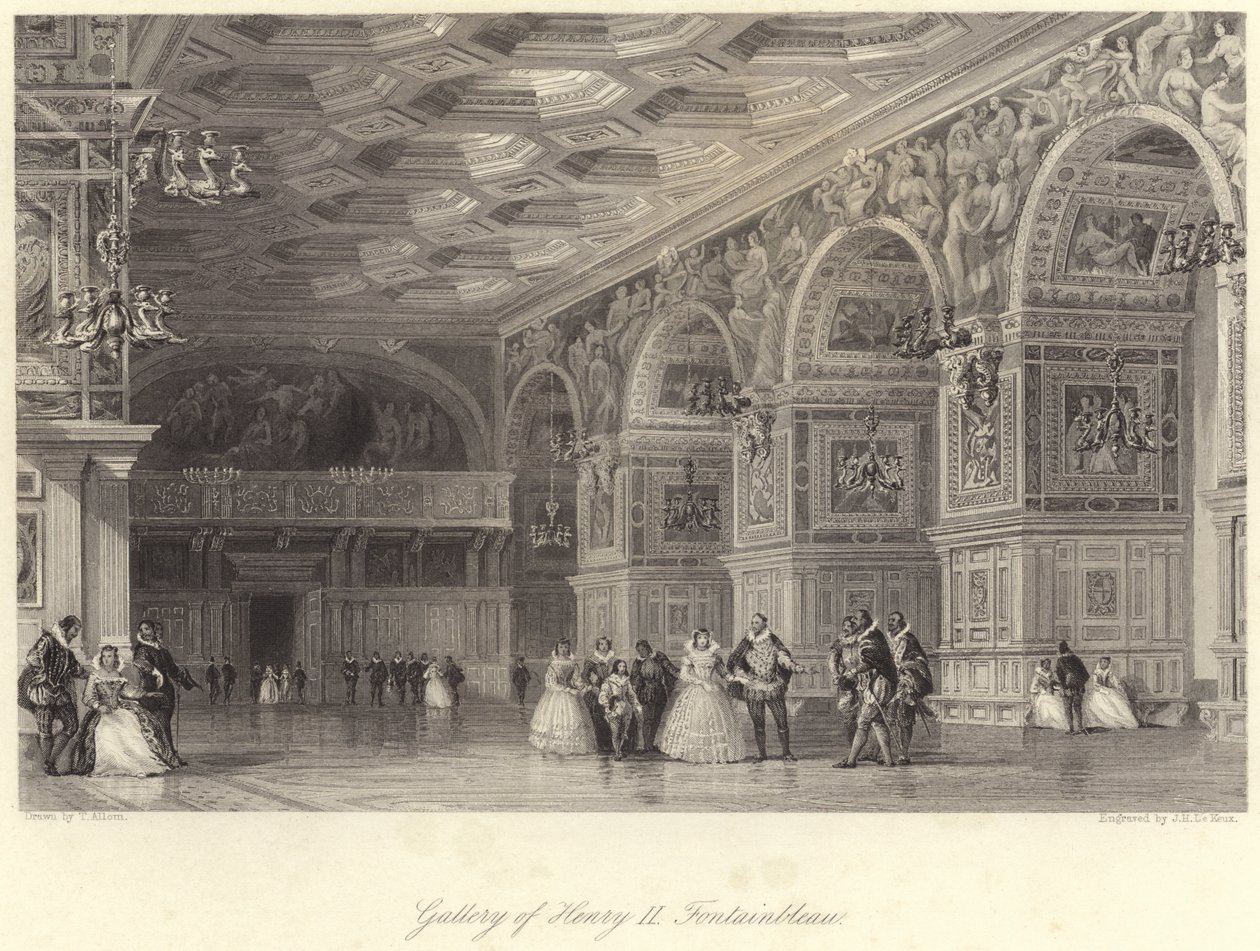 Galerie von Heinrich II Fontainebleau von Thomas (after) Allom