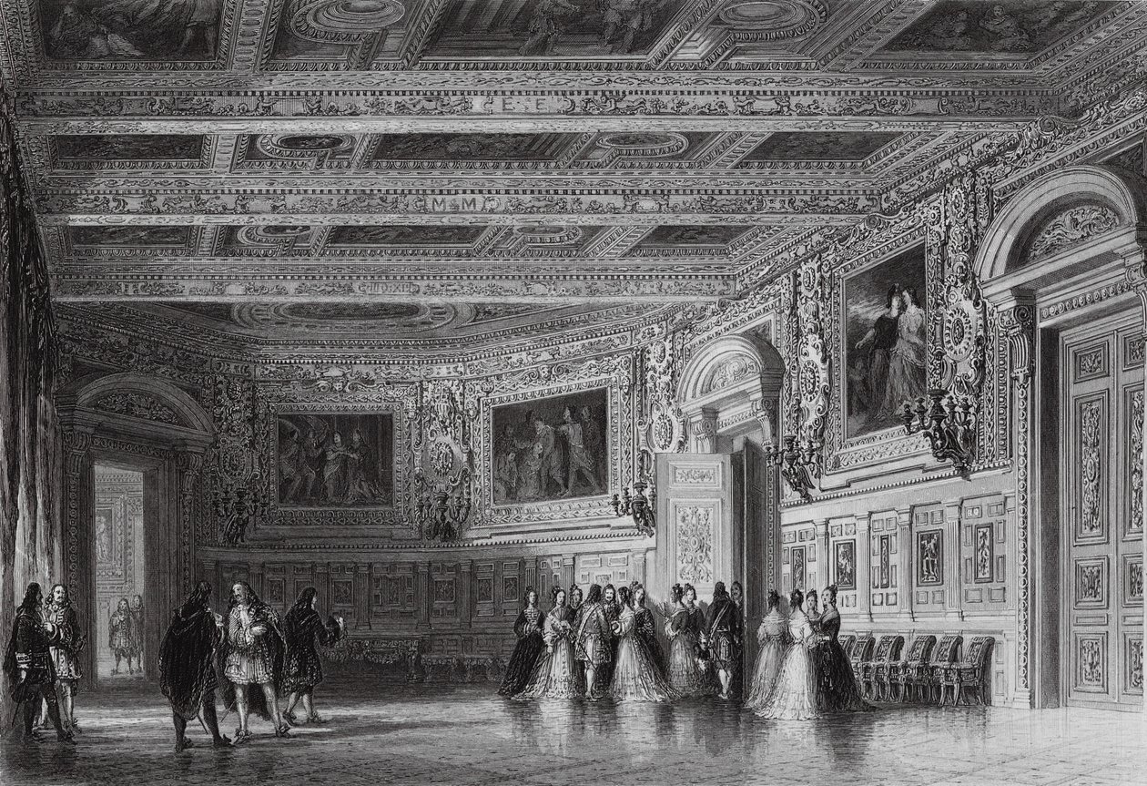 Salon von Ludwig XIII., Fontainebleau von Thomas (after) Allom