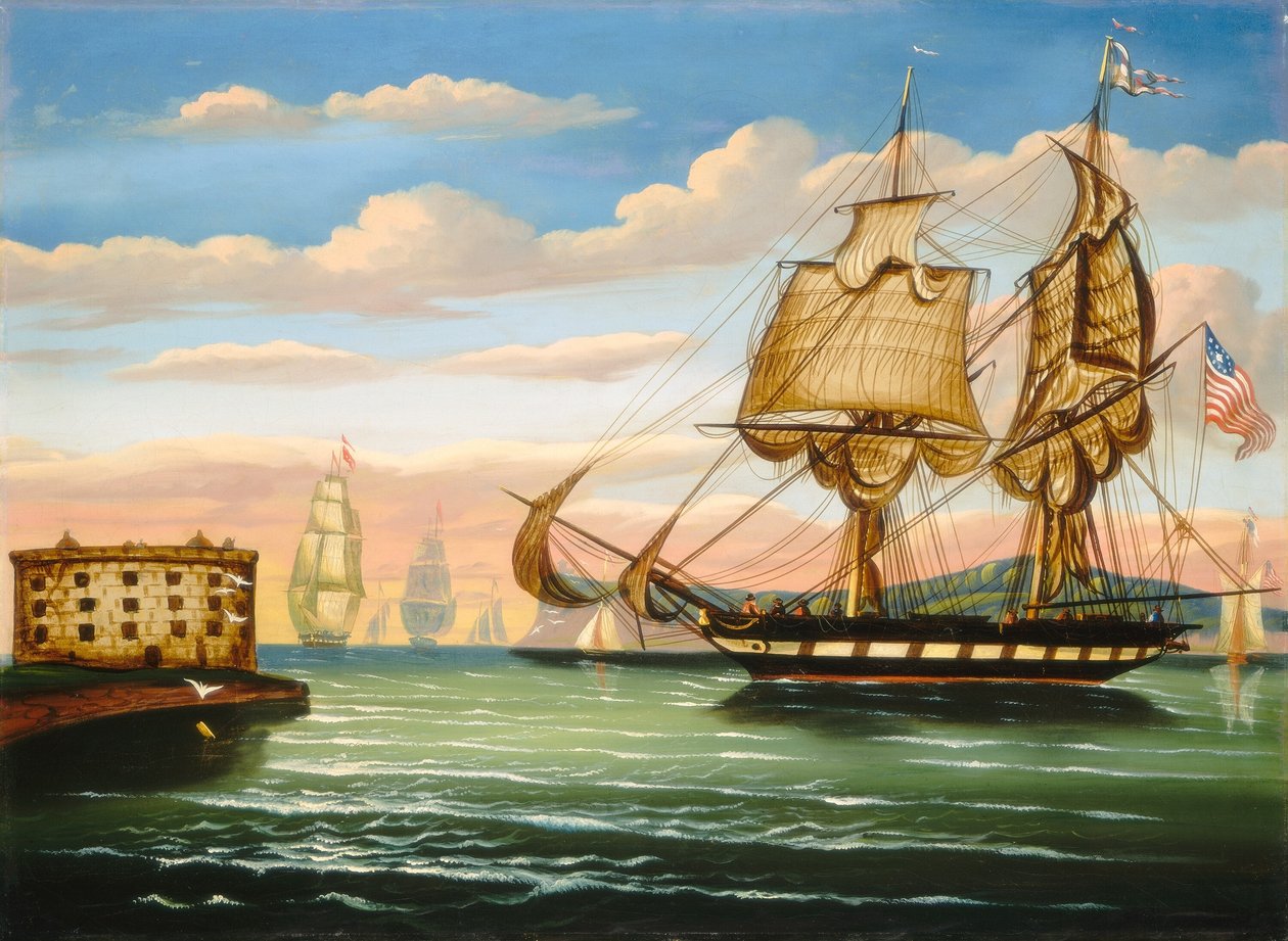 Bucht von New York, Sonnenuntergang von Thomas Chambers