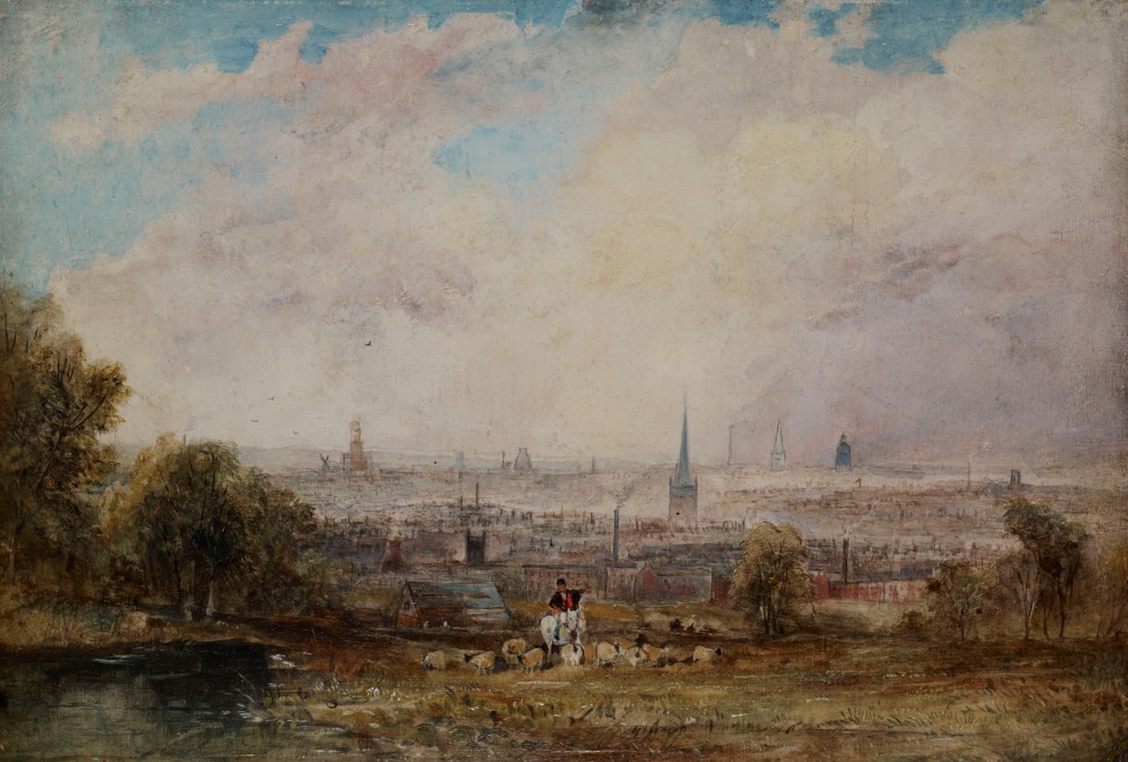 Eine entfernte Ansicht von Birmingham von Thomas Creswick