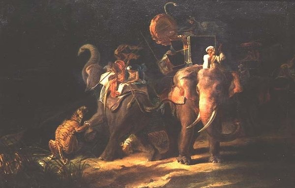 Tigerjagd in Ostindien von Thomas Daniell