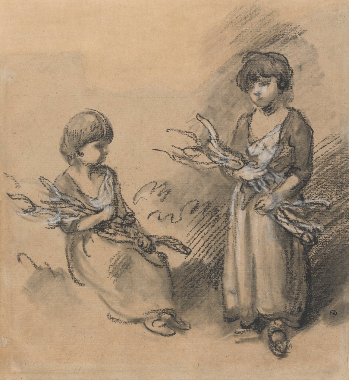 Studien von Mädchen, die Reisig tragen von Thomas Gainsborough