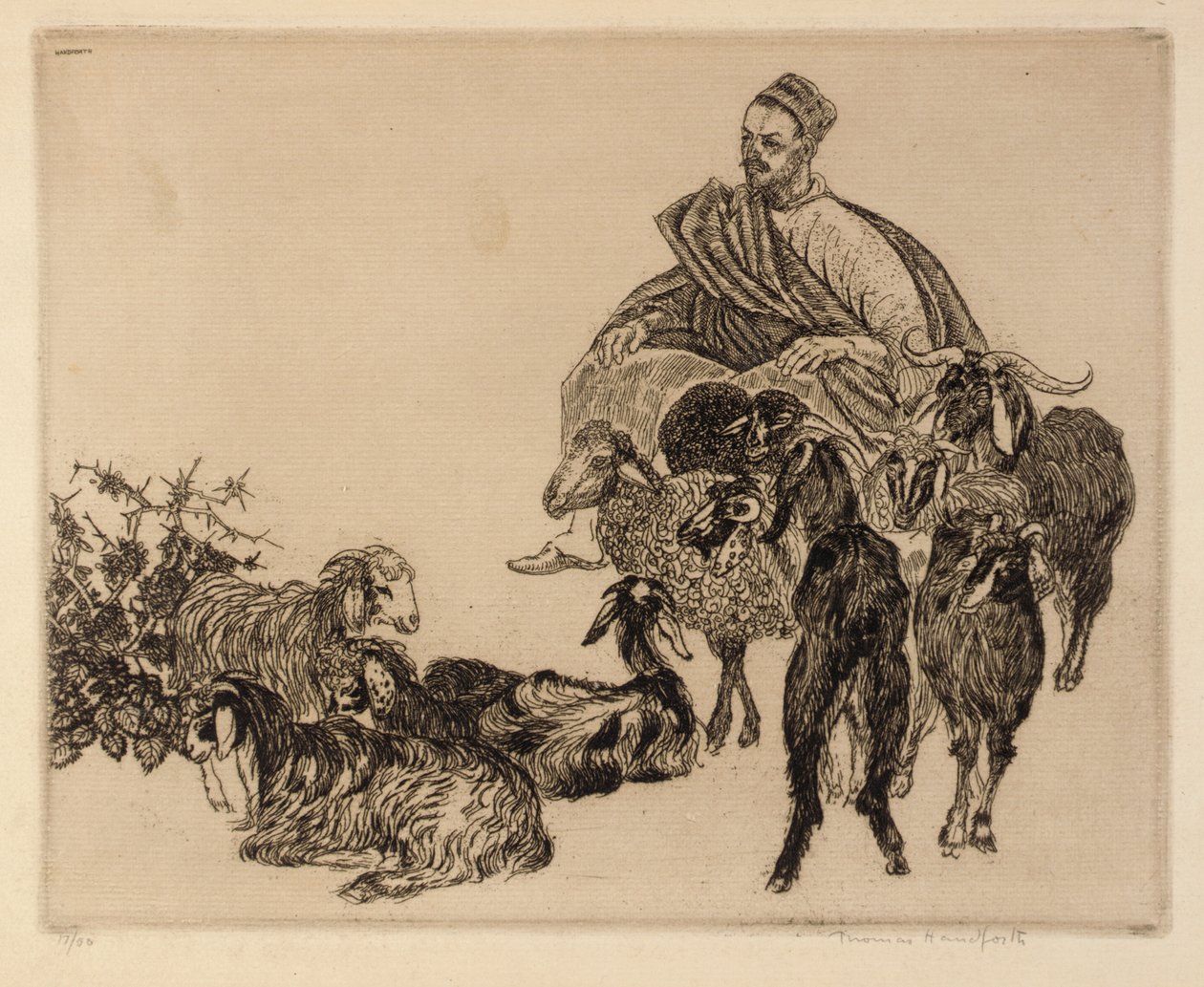 Ohne Titel (Araber mit Ziegen) von Thomas Handforth