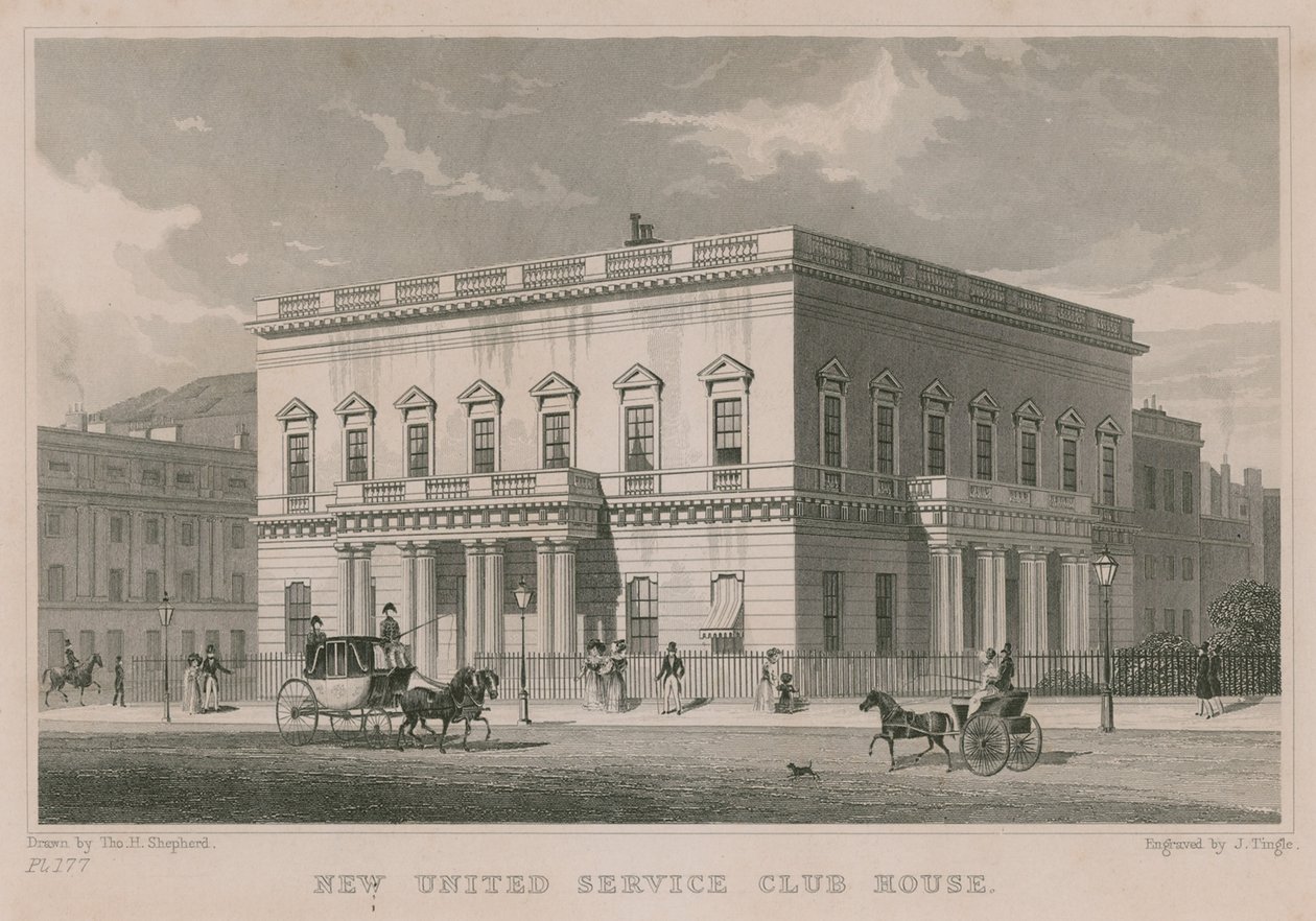 New United Service Club House, London von Thomas Hosmer Shepherd