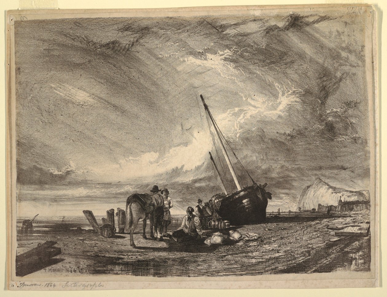 Gestrandetes Fischerboot von Thomas Moran