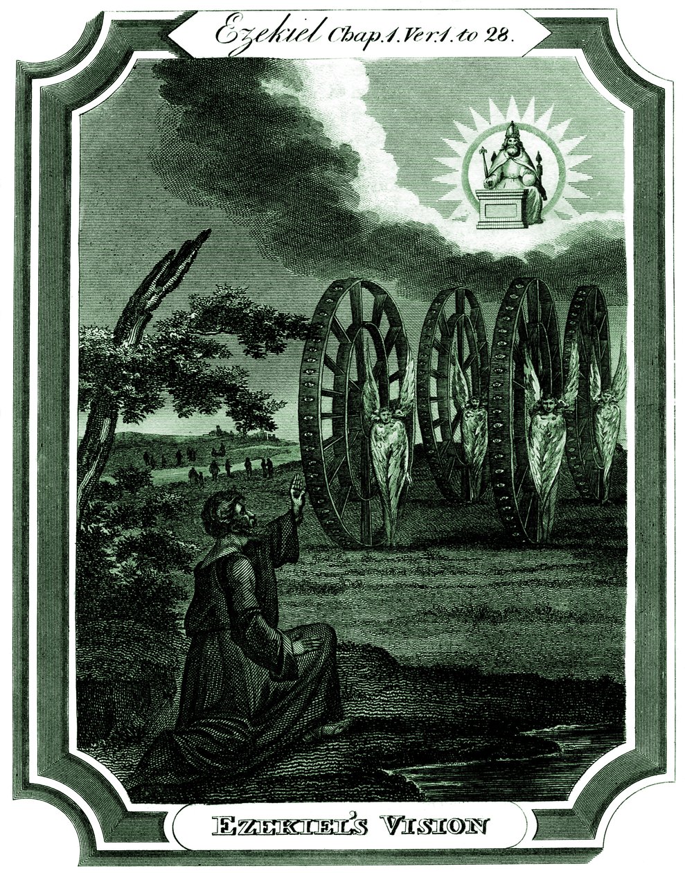 Ezechiel hat eine Vision (Gravur) von Thomas Oldham Barlow