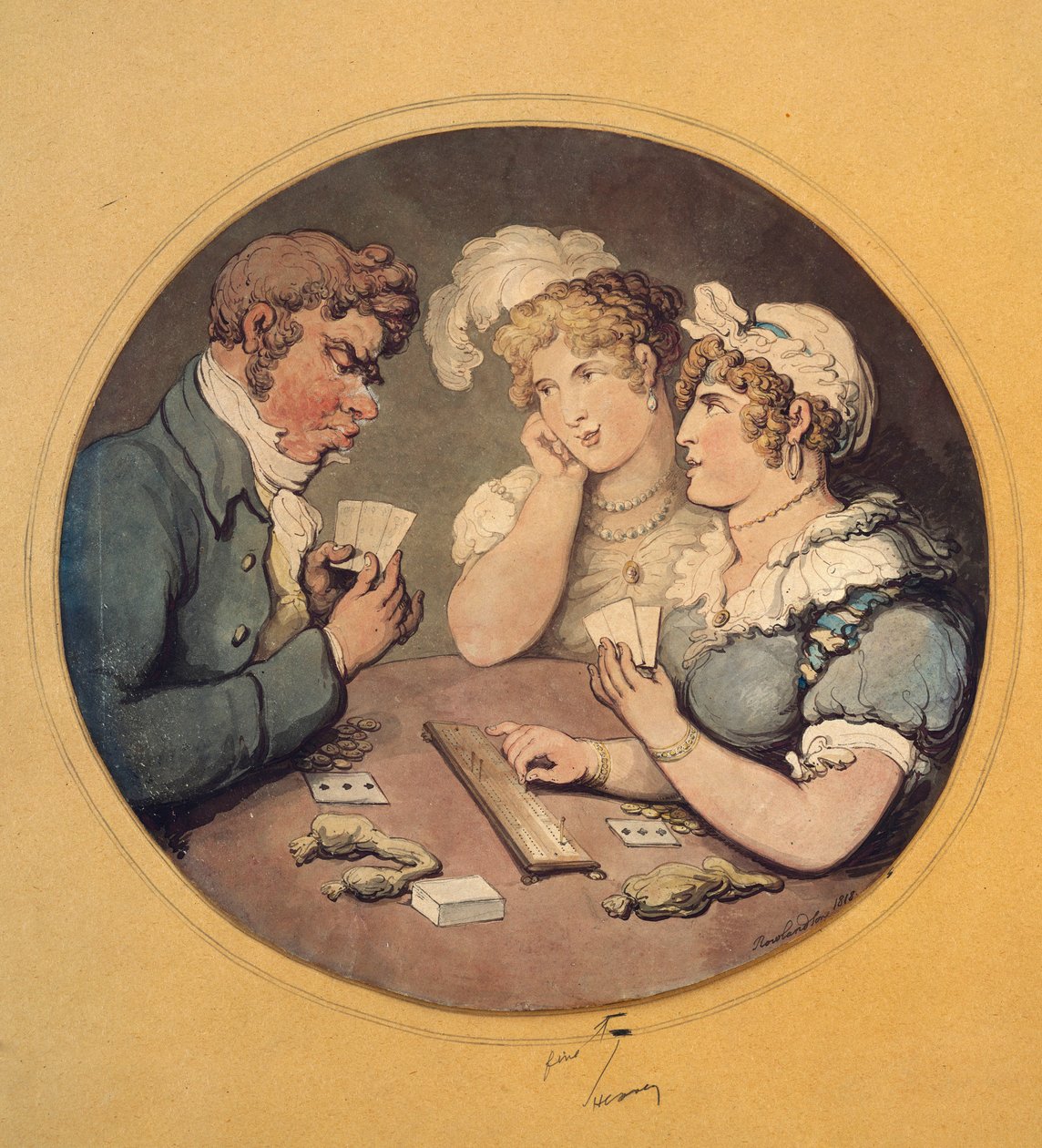 Ein Spiel Cribbage von Thomas Rowlandson