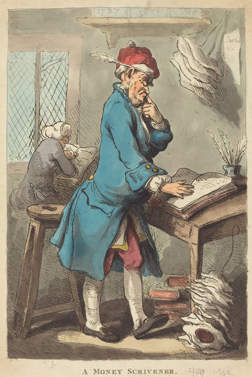 Ein Geldschreiber von Thomas Rowlandson