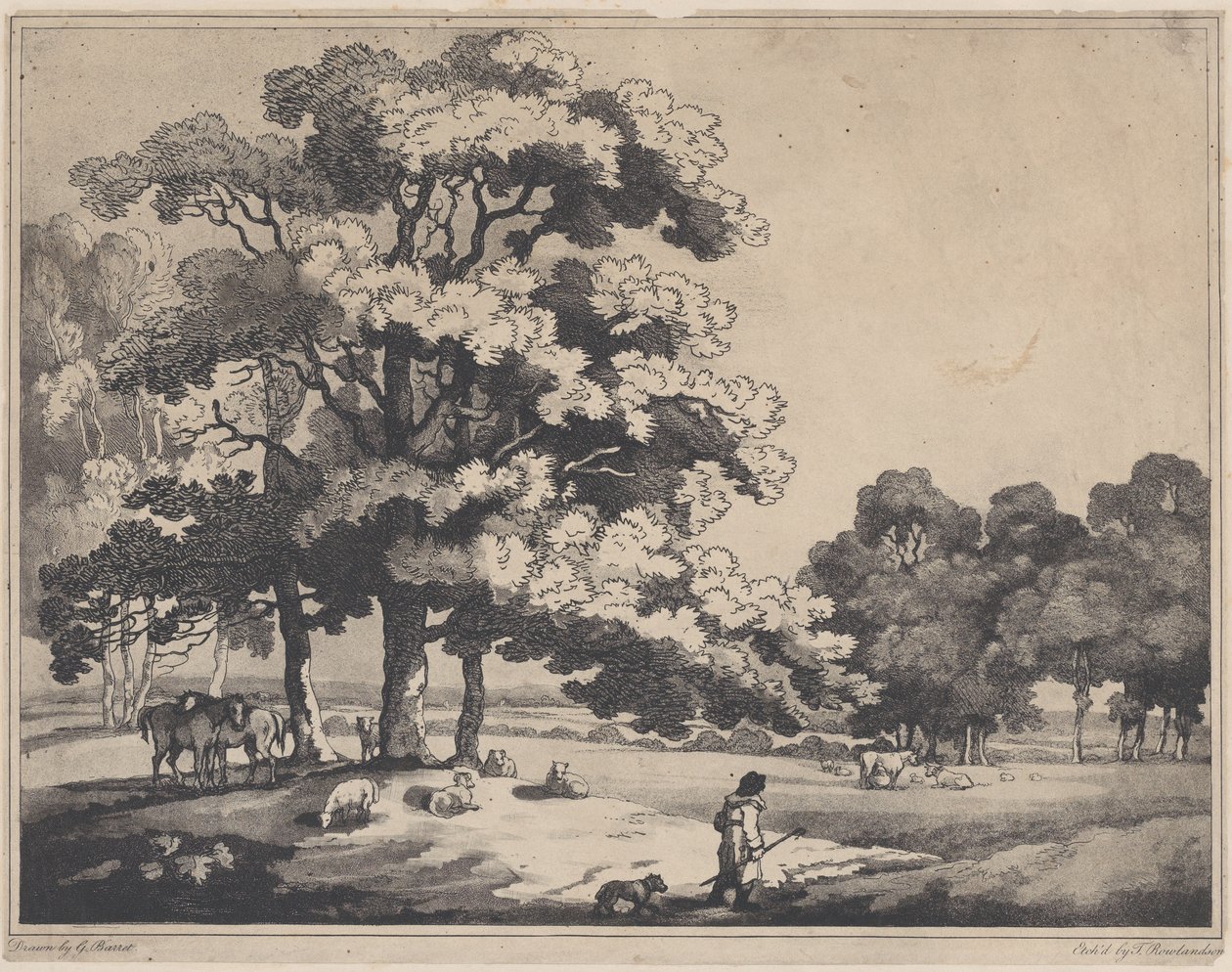 Parklandschaft, 1783-1789 von Thomas Rowlandson