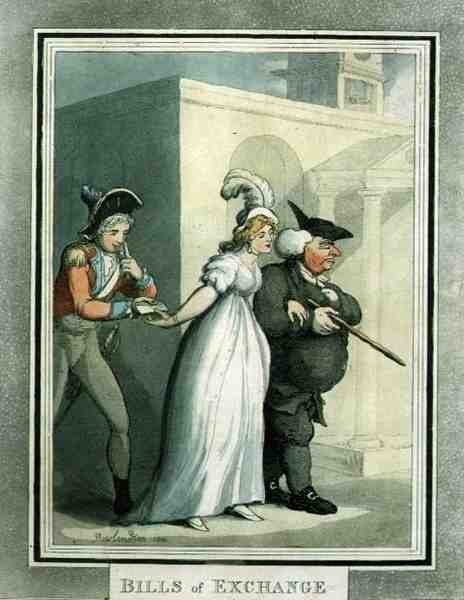 Wechselbriefe, veröffentlicht von Rudolph Ackermann von Thomas Rowlandson