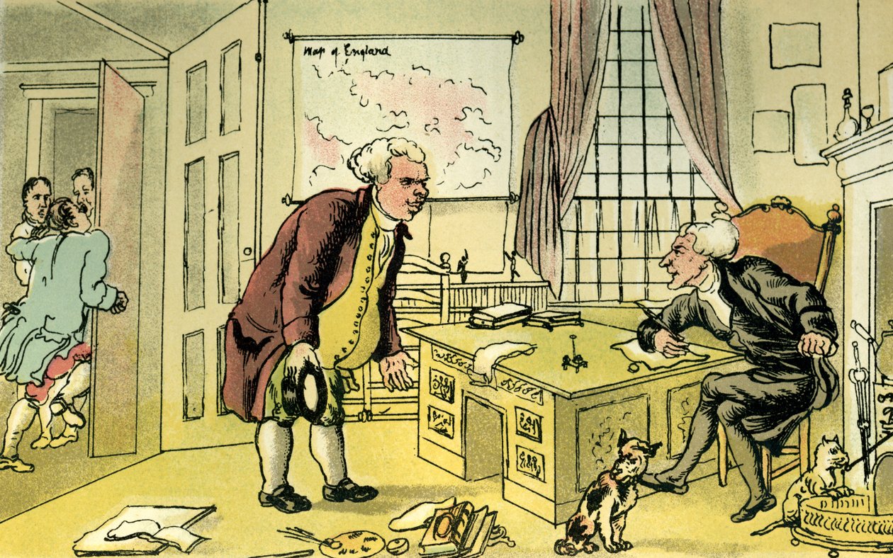 Dr. Syntax und der Buchhändler von Thomas Rowlandson